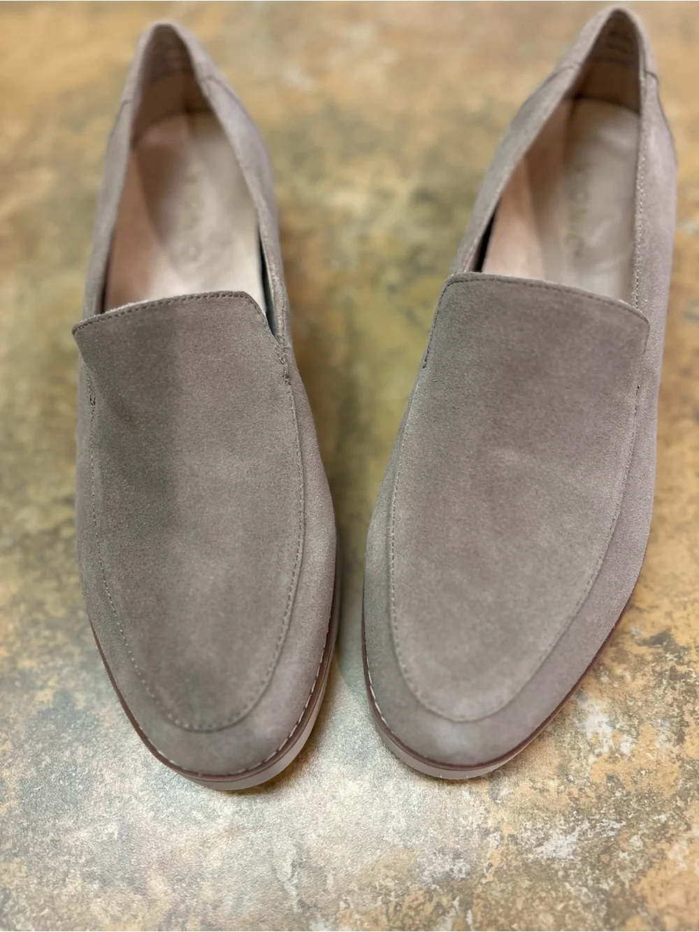 Vionic Kensley Taupe Suede Slip-On Loafers